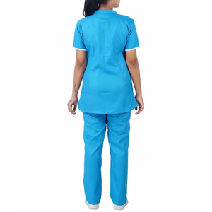 Conjunto de uniforme de enfermería personalizado para mujer, estampado de tela de LICRA suave de color sólido, ajuste cómodo, uniforme de médico de hospital OEM - Product Image 4