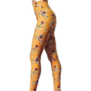 Leggings de yoga skinny taille haute pour femmes Fermeture à cordon de serrage Matière unie en élasthanne/polyester Sans couture Respirant Léger - Product Image 3