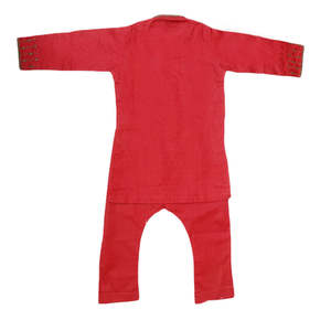 ชุดคุรตะ ชัลวาร์ปักลายสำหรับเด็กผู้ชาย - สีมารูน - Product Image 5