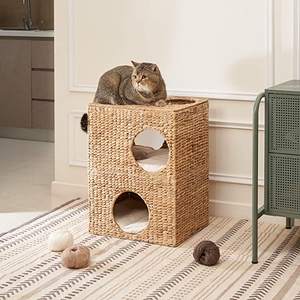 Vente chaude fournitures pour animaux de compagnie nouveaux autres Styles animaux de compagnie Cages et maisons produit pour chien chat tissé jacinthe d'eau lits - Product Image 5