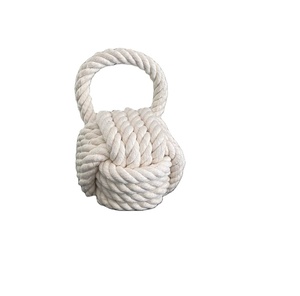Fist Knot Keychain w/ Brass Shackle - 4.5" Long - Handmade Sailor Rope <b>Key</b> Ring - Nautical Jewelry Gift - Product Image 1