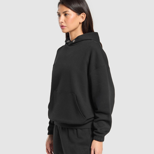 2025 nouveau unisexe goutte épaule femmes à capuche Logo personnalisé 100% coton décontracté Streetwear pour l'hiver - Product Image 1