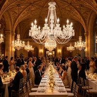 Nouvelle Décoration de Mariage : Lustre LED en Fer et Acrylique, Étanche, Télécommandé, pour Événements et Scènes, Plafond Intérieur/Extérieur