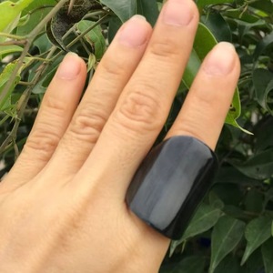 Anillo de Cuerno de Búfalo Pulido, Joyería para Fiestas, Bodas y Aniversarios, Color Natural, Gran Venta - Product Image 5