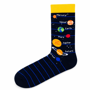 Calcetines de algodón con estampado espacial de galaxias, divertidos calcetines con diseño de astronauta y cohete para hombres y mujeres, calcetines suaves y transpirables con temática del espacio exterior - Product Image 1