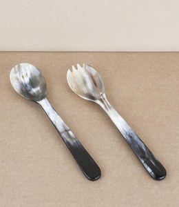 Cuchara de ensalada de cuerno de búhos de la mejor calidad, tamaño personalizado, precio barato, hecha a mano, gran oferta, color natural, 100% - Product Image 5