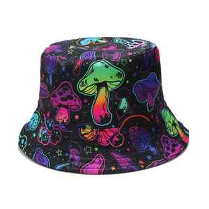 Solid International Adjustable Heat Transfer Printed 100% Cotton Wide Brim <b>Folding</b> <b>Bucket</b> Hat For Fishing & Outdoor Activities - Product Image 3