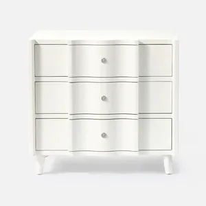 Mesita de Noche de 30 Pulgadas - Elegante Mesita de Noche Gris Francés con Detalles Hechos a Mano |   Decoración de Dormitorio con Estilo Costero Natural - Product Image 4