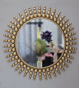 Espejo de pared de metal de diseño moderno Decoración colgante de vidrio ecológica para baño o sala de estar Recién llegado - Product Image 6