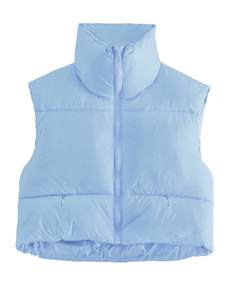 Nueva moda mujer Puffer abrigo diseño único muestra gratis mujeres Puffer chaquetas personalizado recortado Puffer chaleco - Product Image 3