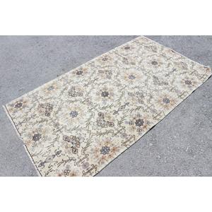 Tapis vintage 3,9 x 6,7 pieds, tapis turc, tapis oriental gris en laine - Product Image 2