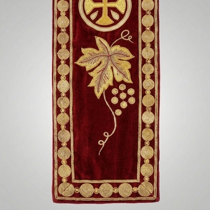 Étole liturgique en velours marron avec broderie en fils d'or pour clergé orthodoxe, étole de prêtre, épi-trachèle, vente en gros - Product Image 6