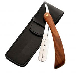 High Quality Wooden Handle Straight Edge <b>Razor</b> <b>for</b> <b>Men</b> Stainless Steel Manual Straight Cut Throat Barber Shaving <b>Razor</b> - Product Image 1