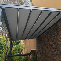 Pergola pliante rétractable imperméable, structure en alliage d'aluminium, télécommande, protection anti-UV, pour balcon, patio, jardin