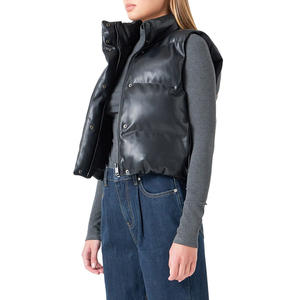 Chaleco Acolchado de Cuero Genuino Personalizado, Te Mantiene Cómodo y Cálido, Transpirable, Cierre Frontal con Cremallera, Placket con Broches, Bordado - Product Image 1