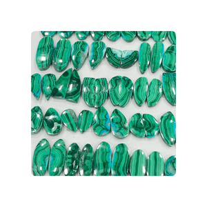 Paire de cabochons en azurite et malachite naturels, pierres précieuses en vrac pour la fabrication de boucles d'oreilles et de bijoux - Product Image 3