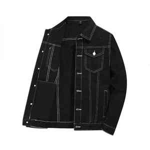 2025 Style mode personnalisé déchiré acide lavage plaine jean manteau streetwear hommes élégant vestes jean à la mode veste en jean pour hommes - Product Image 1