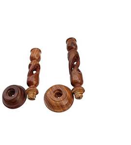 Porte-bougie en bois au fini naturel pour la maison, porte-bougie en bois fait main au design élégant, porte-bougie pour une ambiance romantique - Product Image 1