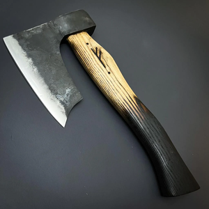 Authentic Viking-Style Carbon Steel <b>Axe</b> Handcrafted Splitting Maul <b>Wooden</b> Handle 2025 Leather Case for Outdoor Industrial Use - Product Image 2