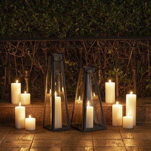 Bougeoir et lanterne en métal en fer romantique Belle conception créative pour la maison pour le dîner et la décoration de la chambre Matériau en verre - Product Image 2