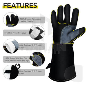 Gants de soudage en cuir de vachette fendu de haute qualité en cuir résistant à la chaleur soudeurs gants de protection des mains de sécurité du Pakistan - Product Image 4