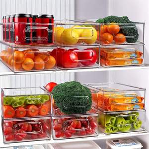 Modern <b>Clear</b> Plastic <b>Storage</b> Bins High Quality Stackable Rectangle Food <b>Storage</b> <b>Containers</b> Injection for Refrigerator <b>Storage</b> - Product Image 1