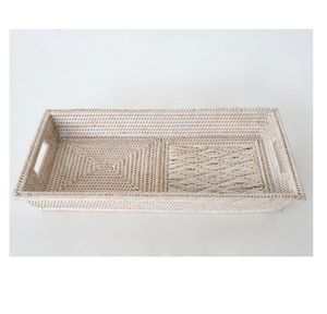 Bandeja de servicio de ratán rectangular Artículo decorativo Venta al por mayor Bandeja de ratán Organizador Bandeja de ratán Precio superior - Product Image 3