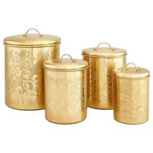 Nouvelle boîte de stockage des aliments en métal enduit blanc de forme ronde pour ustensiles de cuisine boîte de stockage des aliments avec couvercle - Product Image 2