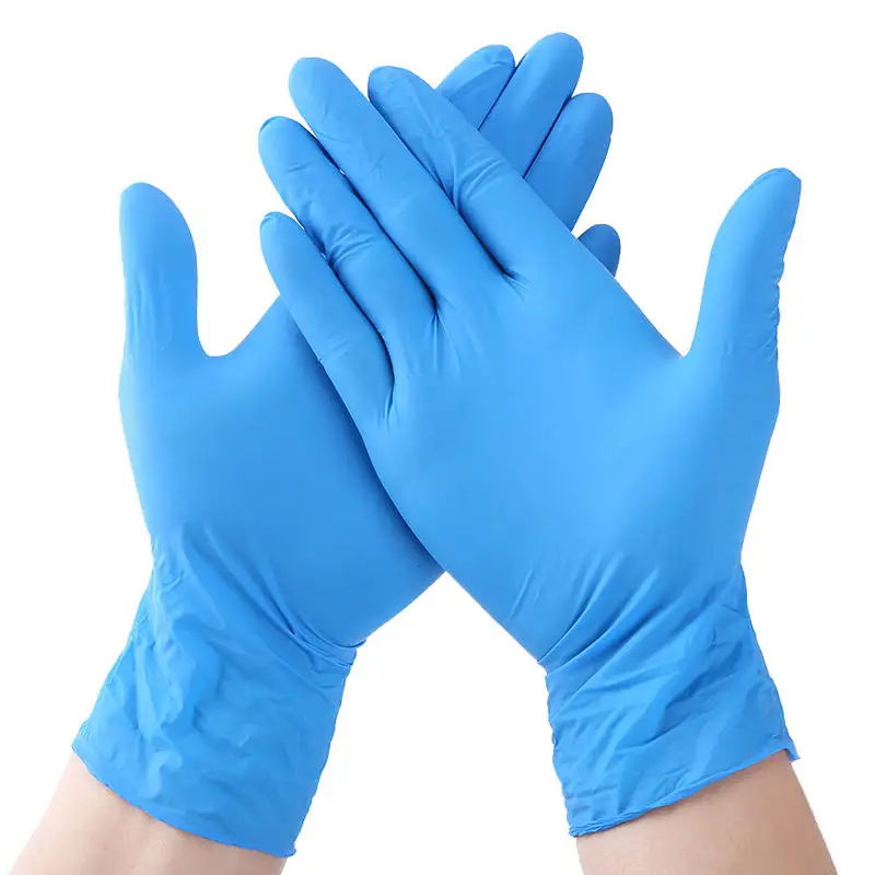 Basic Medical Nitrile Exam Gloves - Latex-Free & Powder-Free & Non-Sterile, Disposable Gloves (pack of 100, Blue/Black)