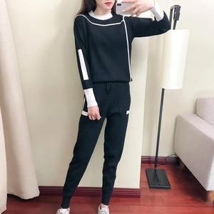 <b>Women</b> 2024 Autumn Winter O Neck Sweater Two Piece Set Female Knitted <b>Pants</b> <b>Suits</b> Fashion Casual Pullover Tracksuits - Product Image 4