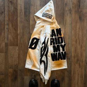 เสื้อมีฮู้ดผ้าฟลีซสำหรับผู้ชายซักสไตล์วินเทจผ้าฟลีซปักลาย - Product Image 2