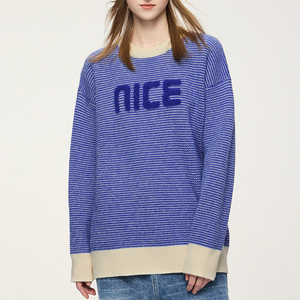 Suéter de Punto para Mujer Streetlab, Cuello Redondo, Manga Larga, Bordado Jacquard en la Parte Delantera, Corte Holgado, Estilo Urbano para Otoño e Invierno - Product Image 1