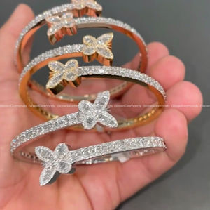 Exclusive 925 Sterling Silver <b>Butterfly</b> Style <b>Bracelet</b> Fully Iced Out With Round and Baguette Cut Moissanite Diamonds for Unisex - Product Image 4