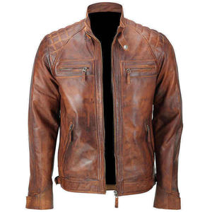 2025 meilleure vente entièrement personnalisée veste en cuir de mode coupe ajustée pour hommes respirant pour l'hiver - Product Image 1