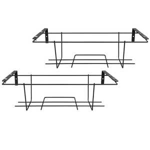 Set di 2 scatole da balcone regolabili in metallo alte 50 cm con capacità di 15 kg di fiori in ferro verniciato nero per piante fiori - Product Image 1