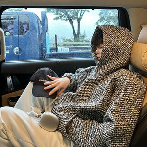 Automne vêtements hommes luxe Harajuku Texture sweat à capuche décontracté mode à manches longues Vintage poche à capuche 2024 nouveau - Product Image 1