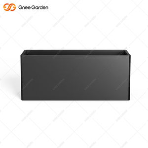 Jardinière en acier galvanisé noir de 110 L, pot de fleurs décoratif d'extérieur, style américain, pour la maison et le jardin, projets hôteliers et commerciaux - Product Image 2