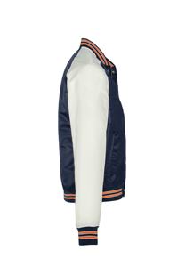 Chaqueta universitaria de satén con bordado de béisbol Letterman Varsity chaqueta de manga larga abotonada chaqueta universitaria de satén para hombres - Product Image 3
