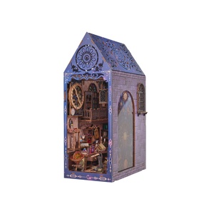 IIECREATE SL-25 Style <span class=keywords><strong>Mini</strong></span> Toy Magical Research Society DIY Book Nook LED Light Miniature Wood Doll House - Product Image 1