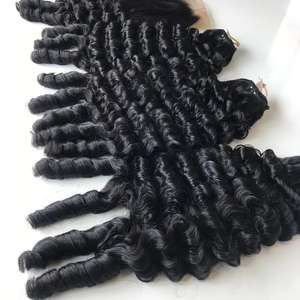 Hot Selling Super Black Fancy Curly <b>Remy</b> <b>Hair</b> <b>Extensions</b> Fast Shipping Wholesale Vietnamese <b>Hair</b> - Product Image 1