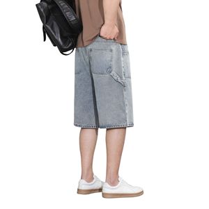 Men's Big Tall Summer <b>Denim</b> Shorts 100% Cotton <b>Stretch</b> Elastic Casual Over size Relaxed Fit Blue/Black Workwear for Outdoor - Product Image 6