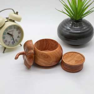 Premium Walnut Wood <b>Tea</b> <b>Coaster</b> Set Trending Handmade Kitchen Table Decor Beverage Mat Export India - Product Image 1