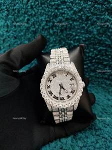 Precios bajos con la mejor calidad Hiphop Busto automático hacia abajo Totalmente helado Moissanite Diamond Relojes para hombres y mujeres - Product Image 2
