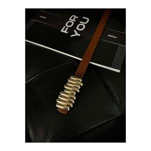 Ceinture fine pour femme avec boucle de créateur, ceinture pour veste, ceinture pour chemise, ceinture pour robe - Tan - Product Image 2