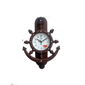 Reloj de pared de madera hecho a mano antiguo Diseño único Aguja colgante de una sola cara Silencioso Fácil de leer - Product Image 2