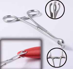 Pinzas Ranuradas de Acero Inoxidable para Perforaciones Corporales Manuales, Instrumento de Alta Calidad con Certificación CE y Logotipo Personalizado - Product Image 1