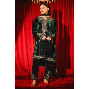 Taliah Winter Collection <b>Women's</b> Elegant <b>Velvet</b> Mandarin Collar Eco-Friendly <b>Tops</b> - Product Image 6