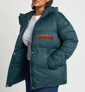 Veste matelassée en coton chaud en gros, manteaux brillants à bulles, imprimé, col en peau de vache, manches longues, printemps-hiver, pour femmes - Product Image 1