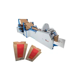 공장 공급 종이 가방 만들기 기계 V 바닥 종이 가방 도매 가격에 인라인 인쇄 기계 만들기