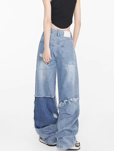 Harun กางเกงยีนส์ขาตรงสไตล์ใหม่สำหรับผู้ชาย, กางเกงยีนส์ขาบานสไตล์เกาหลีเทรนด์เกาหลีกางเกงยีนส์ขาบาน - Product Image 6